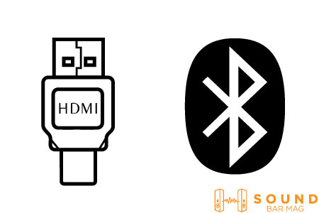 Via HDMI and Bluetooth