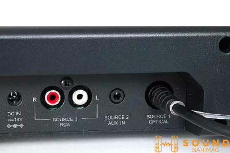 connection of the soundbar to the source