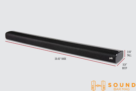 Size and Design Polk Audio Signa S2 Soundbar