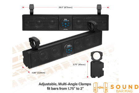 Size and Design of Boss BRT26A soundbar